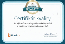 Certifikát kvality - Hotel.cz